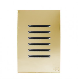 Conjunto Interruptor Sextuplo Simples 4x2 - Novara Glass Dourado Cromado